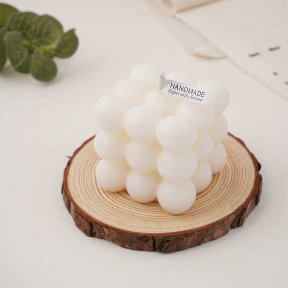 ✨ Aesthetic Bubble Cube Candle 🕯️ Soy Wax Scented Home Decor Gift - Picture 9 of 14